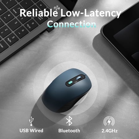 BM25 Kablosuz Fare, güvenilir PAW3212 sensöre sahiptir. 2.4 GHz, Bluetooth ve USB kablolu bağlantı (BM25-C61)