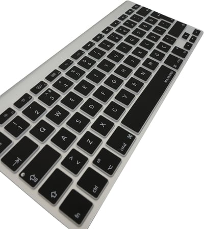 Apple Magic Keyboard A1314 A1243 Türkçe Q Uyumlu Klavye Koruyucu – UK İngilizce ISO Ters L Enter Silikon Kaplama Ultra İnce Kaymaz Toz ve Sıvı Koruma Keyboard Cover Siyah