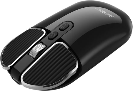 Everest SM-620 2in1 Bluetooth+2,4Ghz Şarjlı Metalik Süper Sessiz Mobil-TV-PC Destekli Kablosuz Mouse (SİYAH)