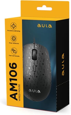 AM106 1000-1600-2000 DPI USB Kablolu Optik Mouse, Siyah