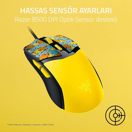 Cobra Pokémon Edition - Hafif Kablolu Oyun Faresi - 8500 DPI Sensör - 58g - Optik Fare Anahtarları 3th Nesil - Degrade Alttan Parıltılı Chroma Aydınlatma - Speedflex Kablo | Pokémon Kanto