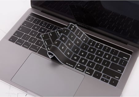 MacBook Pro Türkçe Q Klavye Koruyucu US ANSI Düz Enter Uyumlu Silikon Keyboard Cover 13-15 İnç A1706 A1989 A2159 A1707 A1990 | Amerikan İngilizce Klavyeyi Türkçe Q’ya Çeviren Siyah