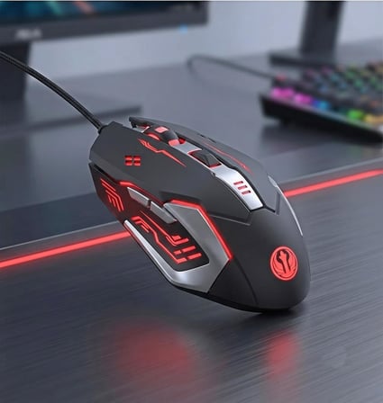 GMX7 RGB Gaming Mouse, 7 Tuşlu, Kablolu USB, Gökkuşağı LED Aydınlatmalı, Optik Oyuncu Mouse, Stalker Warrior Gri