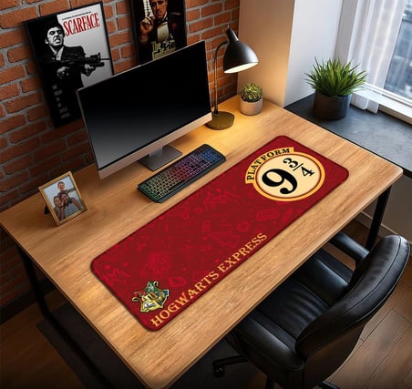 Harry Potter Hogwarts Oyun Gaming Klavye Mouse Pad Masa Matı 70x30 cm