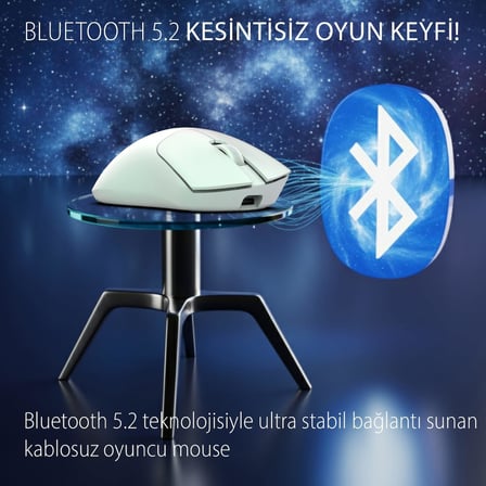 IMG-329MX Oyuncu Mouse 12000 DPI | RGB, Laser Sensör, 6D Tuş, Kablosuz Kablolu, Type-C Şarj
