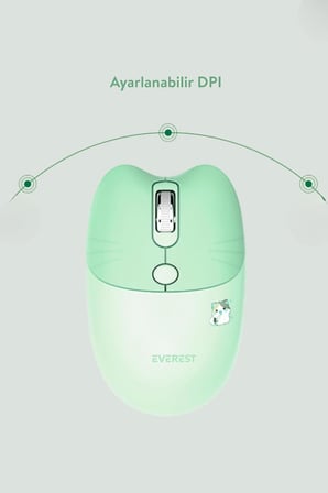 Km-6285 Catty Mini Wireless-Bluetooth Kablosuz Ultra Sessiz Özel Tasarımlı Q Klavye Mouse Set Yeşil