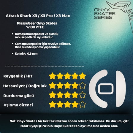 Klasse Onyx Mouse Skate (Attack Shark X3 / X3 PRO / X3MAX)