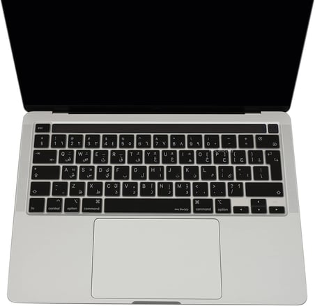 MacBook Klavye Koruyucu Arapça A2338 M1 M2 13 inç A2251 A2289 A2141 16 inç UK ISO Ters L Enter Silikon Keyboard Cover Touch Bar Siyah