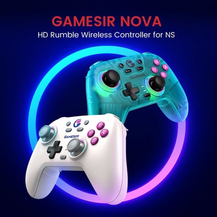 Nova Wireless Switch Pro Controller - Switch/Lite/OLED, Hall Effect Joysticks, RGB LED, Turbo, Programmable, Motion Control, Wake Up Function (Green)