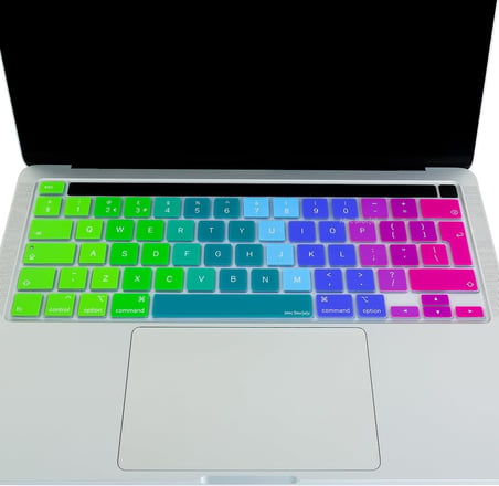 MacBook Klavye Koruyucu Avrupa İngilizce A2338 M1 M2 13 inç A2251 A2289 A2141 16 inç UK ISO Ters L Enter Silikon Keyboard Cover Touch Bar Pembe Yeşil