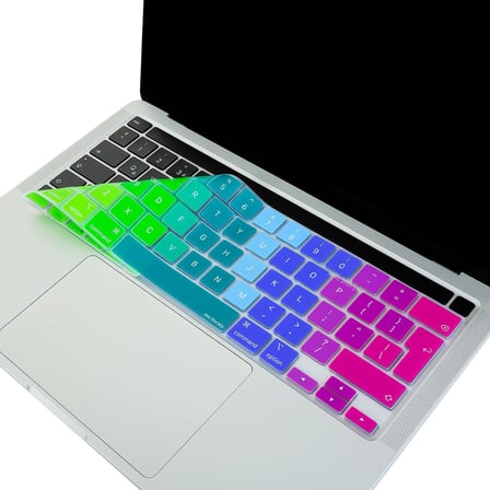 MacBook Klavye Koruyucu Avrupa İngilizce A2338 M1 M2 13 inç A2251 A2289 A2141 16 inç UK ISO Ters L Enter Silikon Keyboard Cover Touch Bar Pembe Yeşil