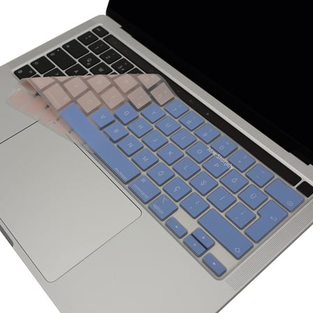 MacBook Klavye Koruyucu Türkçe Q A2338 M1 M2 13 inç A2251 A2289 A2141 16 inç UK ISO Ters L Enter Silikon Keyboard Cover Touch Bar Mavi Pembe