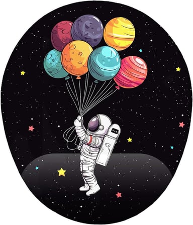 Astronot Uzay ve Gezegenler Bilek Destekli Mouse Pad