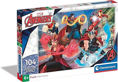 Clementoni 104 Parça Glitter Puzzle  Avengers 20347