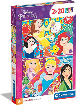 Clementoni  2x20 Parça Puzzle  Princess 24766