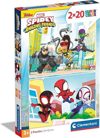 Clementoni 24794 Supercolor Marvel Spidey and His Amazing Friends-2 20 parça yapboz