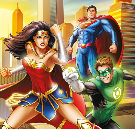 CLEMENTONI 25296 Super Kolor DC Justice League 3x48 Parça Puzzle