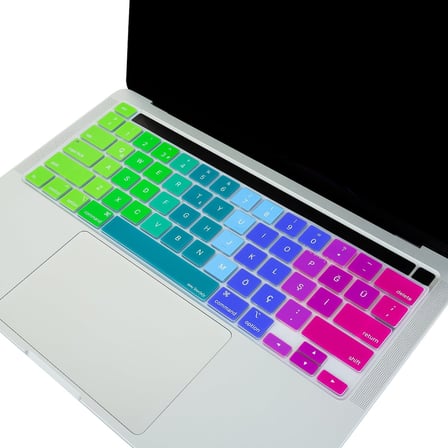 MacBook Klavye Koruyucu Türkçe Q Çeviri A2338 M1 M2 13 inç A2251 A2289 A2141 16 inç US ANSI Düz Enter Silikon Keyboard Cover Touch Bar Pembe Yeşil