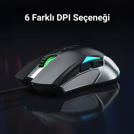 F816 RGB Efektli 12800DPI Kablolu Optik Gaming Oyuncu Mouse