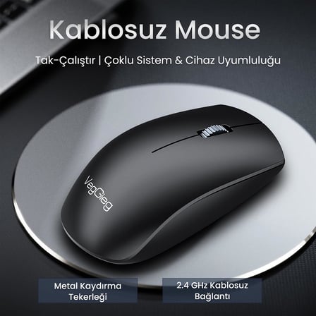 G700 Kablosuz Mouse 2.4GHz Nano Usb Alıcı 3 Tuşlu Pilli Optik Mouse