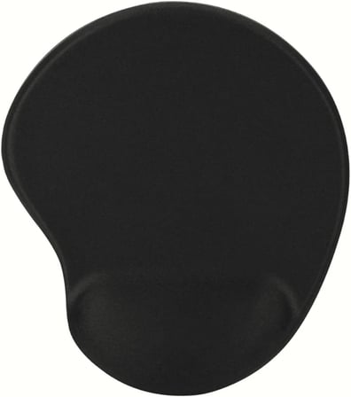 Oval Baskılı Bilek Destekli Tip Kaymaz Taban Optik Bilgisayar Notebook Mouse Pad Maus Pad (Siyah Düz)