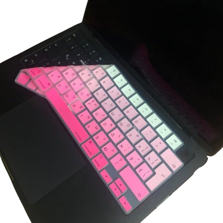 MacBook Rusça Klavye Koruyucu UK Ters L Enter M1-M5 | A2681 A3113 A3240 A3449 A2941 A3241 A2442 A2779 A2992 A2485 A2991 | Russian Keyboard Cover Touch ID Pembe