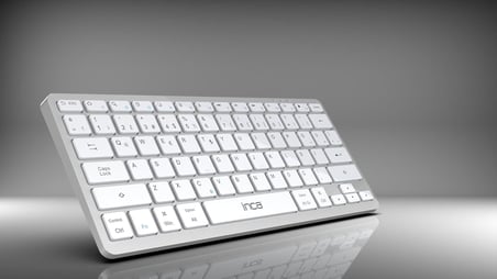 Inca IBK-565ST Bluetooth 5.0 Rechargeable Smart Silver Keyboard, 150 Saat Kullanım Süresi, Telefon, Tablet,Pc, Tv, BT Cihazlarla uyumlu, Taşınabilir, 10m kullanım Mesafesi