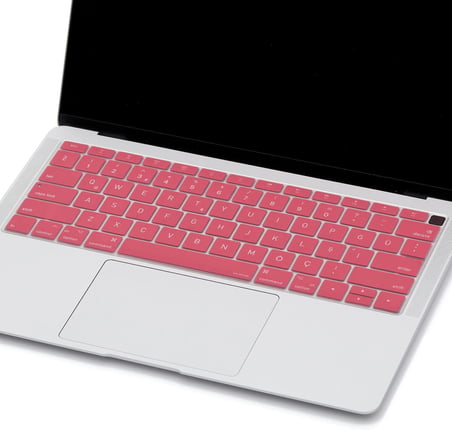 MacBook Air 13 Türkçe Q Klavye Koruyucu US Amerikan Enter | A1932 A2179 A2337 M1 Uyumlu | İngilizce Klavyeyi Türkçeye Çeviren İnce Silikon Keyboard Cover Pembe