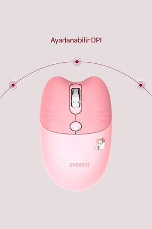 Km-6285 Catty Mini Wireless-Bluetooth Kablosuz Ultra Sessiz Özel Tasarımlı Q Klavye Mouse Set Pembe