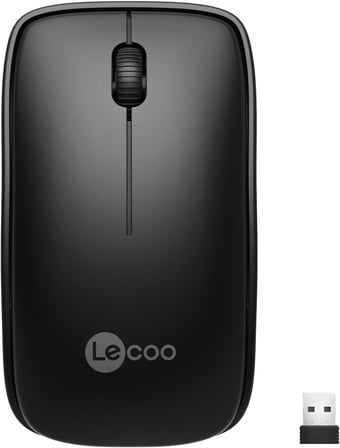 WS208 Kablosuz 1200DPI 3 Tuşlu Sessiz PC, Mac, Dizüstü Bilgisayar için, USB Mini Alıcı ile Optik Mouse Siyah