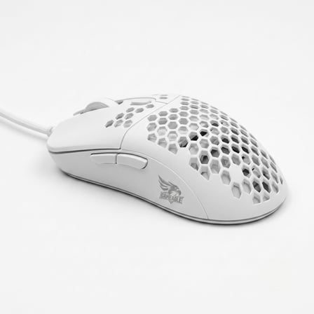 Kablolu RGB Gaming Mouse, 12800 DPI, 69g Ultra Hafif, Petek Gövde, 5 Milyon Tıklama Ömürlü, Instant 825 Optik Sensör, Örgü Kablolu Oyuncu Mouse MO-19 (Beyaz)