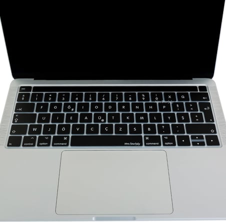 MacBook Pro Türkçe F Klavye Koruyucu A1706 A1989 A2159 A1707 A1990 A2251 A2289 A2338 A2141 Uyumlu UK ISO Ters L Enter Silikon Keyboard Cover Siyah