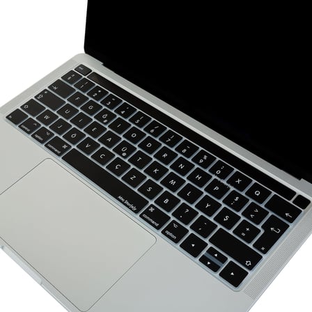 MacBook Pro Türkçe F Klavye Koruyucu A1706 A1989 A2159 A1707 A1990 A2251 A2289 A2338 A2141 Uyumlu UK ISO Ters L Enter Silikon Keyboard Cover Siyah