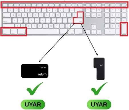 Magic Keyboard A1243 uyumlu klavye koruyucu Türkçe Q baskılı US UK İngilizce enter tipi uyumlu ince mat TPU silikon kaplama kolay tak çıkar yıkanabilir Siyah
