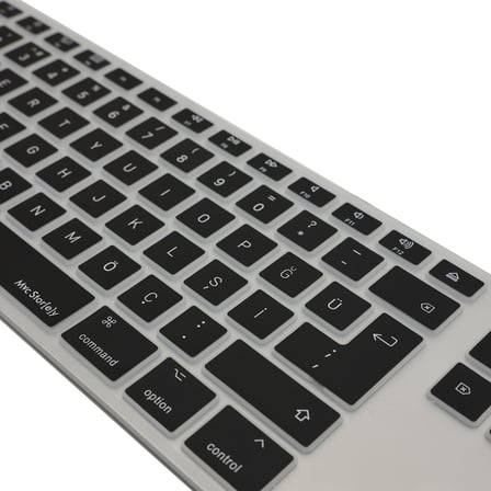 Magic Keyboard A1243 uyumlu klavye koruyucu Türkçe Q baskılı US UK İngilizce enter tipi uyumlu ince mat TPU silikon kaplama kolay tak çıkar yıkanabilir Siyah