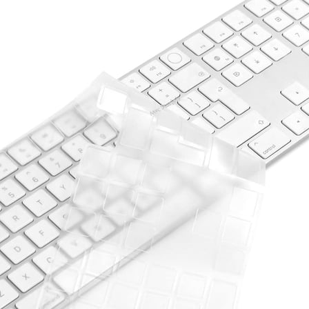 Apple Magic Keyboard 3 A2520 Numerik Türkçe Q Klavye Koruyucu – ISO Ters L Enter Uyumlu Ultra İnce Clear Silikon Kaplama Toz ve Sıvı Koruma Transparent Keyboard Cover Şeffaf