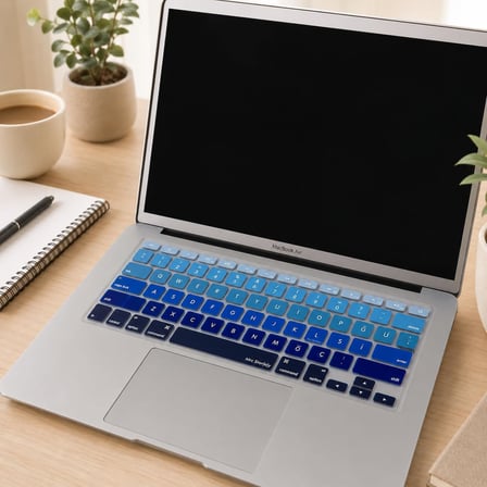 MacBook Klavye Koruyucu Silikon | US Klavyeyi Türkçe Q Baskıya Dönüştürür | MacBook Air 13 inç ve MacBook Pro 13–15 inç (A1369, A1466, A1278, A1425, A1502, A1286, A1398) Uyumlu Lacivert Mavi