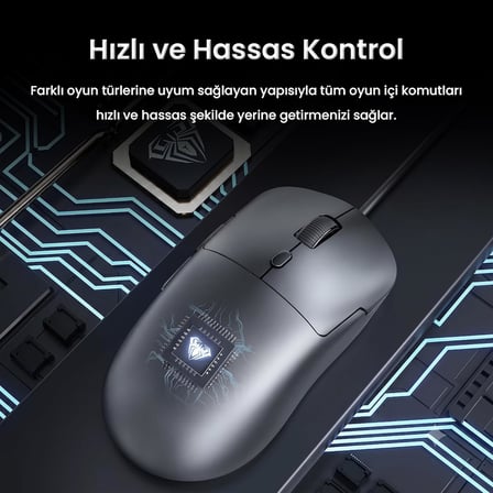 S35 7200 DPI RGB Efektli Makrolu USB Kablolu Gaming Oyuncu Mouse Siyah