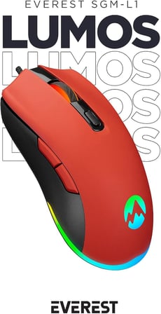 SGM-L1 LUMOS Kırmızı 6400dpi RGB Ledli Makrolu Gaming Oyuncu Mouse