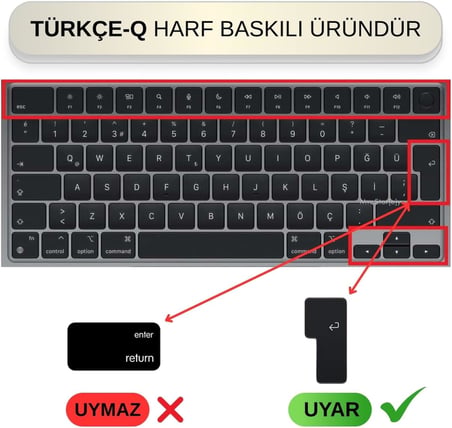 MacBook Türkçe Q Klavye Koruyucu Mavi Pembe M1-M5 | Air 13.6 A2681 A3113 A3240 A3449 | Pro 14 A2442 A3426 A3434 | Pro 16 A2485 A3429 | Neo 13 | Ultra İnce Silikon Keyboard Cover Touch ID