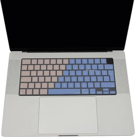 MacBook Türkçe Q Klavye Koruyucu Mavi Pembe M1-M5 | Air 13.6 A2681 A3113 A3240 A3449 | Pro 14 A2442 A3426 A3434 | Pro 16 A2485 A3429 | Neo 13 | Ultra İnce Silikon Keyboard Cover Touch ID