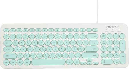 KM-01K Turkuaz Usb Yuvarlak Tuşlu 3D Mouse Combo LC Layout Klavye + Mouse Set
