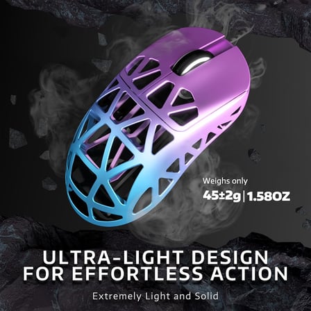 R2 Magnezyum Alaşımlı Kablosuz Gaming Mouse – 48g Ultra Hafif, PixArt PAW3950 Sensör, 42000 DPI, BT/2.4G/Kablolu Üçlü Mod, 8K Tepki Hızı, Windows/Xbox/PS/Mac Uyumlu – TW Purple