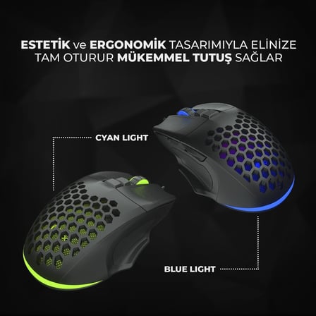 MS107 Kablolu RGB LED Aydınlatmalı 103 gr Ağırlık Terleme Önleyici Malzeme Delikli Tasarım Optik Sensör 3200DPI 7 Tuşlu Oyuncu Mouse Siyah