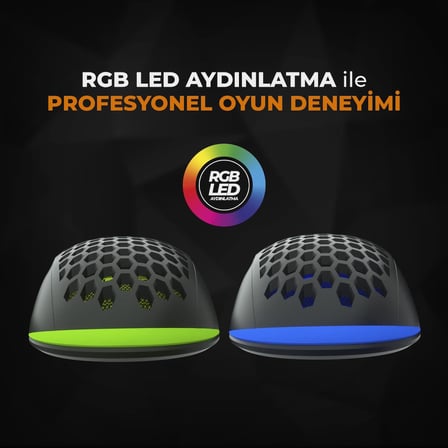 MS107 Kablolu RGB LED Aydınlatmalı 103 gr Ağırlık Terleme Önleyici Malzeme Delikli Tasarım Optik Sensör 3200DPI 7 Tuşlu Oyuncu Mouse Siyah