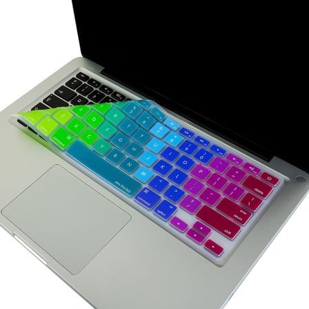 İngilizce Q Klavye Koruyucu Silikon Apple MacBook Air 13 & Pro 13/15 ile Uyumlu | US Amerikan Düz Enter | A1278 A1502 A1425 A1369 A1466 A1286 A1398 Pembe Yeşil