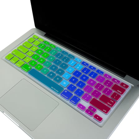 İngilizce Q Klavye Koruyucu Silikon Apple MacBook Air 13 & Pro 13/15 ile Uyumlu | US Amerikan Düz Enter | A1278 A1502 A1425 A1369 A1466 A1286 A1398 Pembe Yeşil