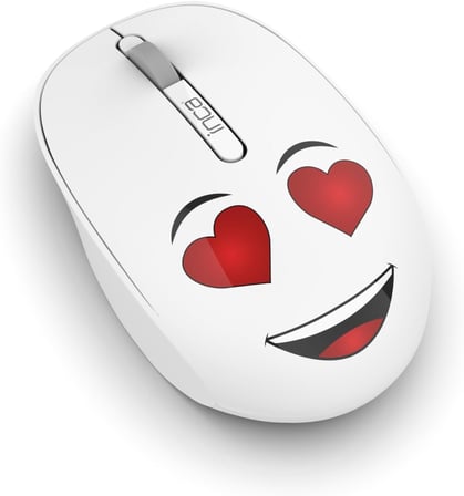 INCA WENNY IWM-245BT DESİNG 3D WİRELESS MOUSE- BEYAZ, Sevimli Emoji Karakterli,2.4 GHz Nano USB,Ergonomik Zarif Kullanım Şekli, Konforlu Dokunuş Hissi,1200 Dpi, 10M Çekim Mesafesi,Uyku Modu