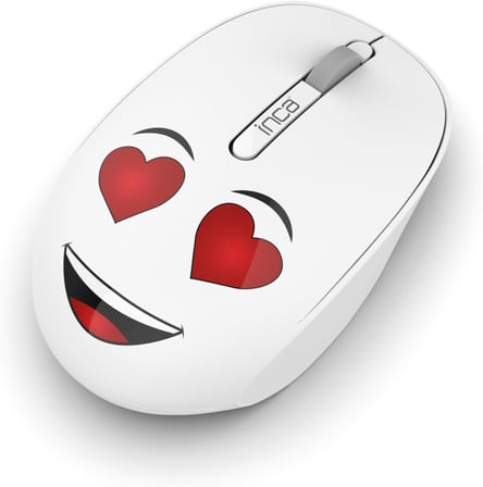 INCA WENNY IWM-245BT DESİNG 3D WİRELESS MOUSE- BEYAZ, Sevimli Emoji Karakterli,2.4 GHz Nano USB,Ergonomik Zarif Kullanım Şekli, Konforlu Dokunuş Hissi,1200 Dpi, 10M Çekim Mesafesi,Uyku Modu