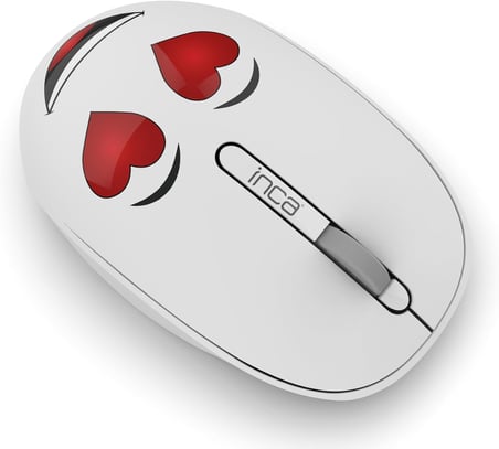 INCA WENNY IWM-245BT DESİNG 3D WİRELESS MOUSE- BEYAZ, Sevimli Emoji Karakterli,2.4 GHz Nano USB,Ergonomik Zarif Kullanım Şekli, Konforlu Dokunuş Hissi,1200 Dpi, 10M Çekim Mesafesi,Uyku Modu